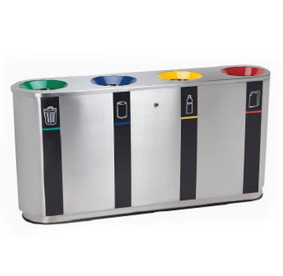 STAINLESS RECYCLE BIN 4 PARTS